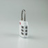 A portable white TSA lock with a silver shackle and a four-digit combination dial.