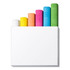 A set of assorted sidewalk chalk sticks in white, yellow, orange, pink, green, and blue, displayed on a white background.