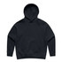 A navy hooded sweatshirt with a front pocket and a large hood. The fabric appears soft and warm.
