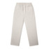 Faded cuffless track pants in a light beige colour, featuring an elastic waistband and a back pocket.