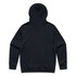 A navy hoodie featuring a large hood and long sleeves. The back is plain without any additional details.