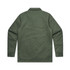 A green service jacket with a collar and buttoned cuffs, featuring a simple design and no visible logos.