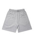 Grey shorts with an elastic waistband and a simple design, featuring a logo.