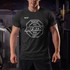 A black unisex T-shirt featuring a logo and text related to Brazilian Jiu-Jitsu.