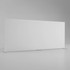 A straight portable display wall in white, measuring 6 metres, with a sleek, minimalistic design and a branding logo.