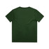 A green youth block tee featuring a plain back design and a logo on the upper back.