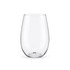 A drink bottle with a sleek, clear design in a stemless shape, featuring a wide opening and no visible branding.