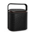 A Hudson Bluetooth speaker in black, featuring a handle and control buttons on the top.