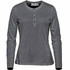 A long-sleeve Henley shirt in dark grey with a textured finish and button detailing at the neckline.