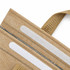 A tan cooler bag featuring textured material and straps, with a simple design and an attached logo.