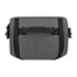 A grey cooler bag with a textured finish, featuring a central handle and a zipped closure. It has a logo on the front.