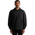 A black collared crew jumper with a zip detail, featuring a relaxed fit and long sleeves. It has a logo on the garment.