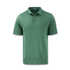 A green men's polo shirt with a collar and three buttons, featuring a logo on the chest.