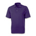 A purple men's polo shirt with a collar and three buttons, featuring a logo on the chest.
