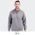 A men's half zip jacket in grey, featuring a modern design and a logo on the chest.