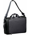 A laptop bag in graphite and black, featuring a main compartment, front pocket, and an adjustable shoulder strap.
