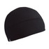 A black skull cap beanie with a simple design and a small logo on the side.