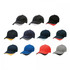 A collection of caps in various colours including black, navy, red, grey, and blue, featuring logos.