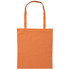 An orange tote bag with long handles, featuring a simple design and no visible branding.