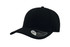 A black cap with a mid visor and a branded tag, ideal for promotional use.