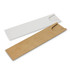 Two pen sleeves in white and brown, designed for packaging pens, featuring a cut-out for easy access.