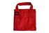 A bright red Prostaff Bib Apron with a pocket and adjustable strap. It features a logo on the front.