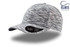 A grey marled cap with a curved visor and a logo. It features a textured, sporty design.