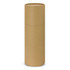 A drink bottle in a simple brown, cylindrical packaging. The container has a smooth finish and a matching lid.