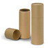 A drink bottle gift tube set in brown kraft paper, featuring three cylindrical tubes of varying heights.