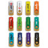 A collection of colourful bamboo flash drives in various designs and colours, featuring logos on each drive.