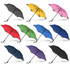A collection of BLUNT Classic Umbrellas in various colours including black, yellow, pink, red, green, blue, and purple.