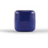 A cube-shaped lip balm container in a dark blue colour with a smooth finish and a lid.