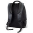 A black laptop backpack featuring padded mesh straps and a textured back for comfort. It has a simple logo on it.