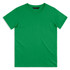 A green men's t-shirt with a classic crew neck design and no visible patterns or prints. It features a logo.