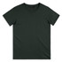 A dark green men's T-shirt with a round neckline and short sleeves, featuring a logo branding on the label.