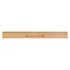 A bamboo 30cm ruler with engraved markings and a logo, showcasing a natural wood finish.