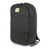 A dark green backpack with a zippered main compartment and a logo on the front. It features adjustable straps.
