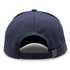 A navy blue cap with a curved brim and an adjustable strap at the back. It features a logo.