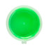 A container of vibrant green putty with a smooth, glossy surface. The lid is clear and circular.