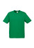 A green short sleeve tee designed for kids, featuring a simple style and a brand logo.