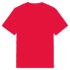 A red unisex T-shirt made of heavyweight cotton, featuring a simple design with a logo.