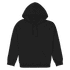 A black heavy blend adult hooded sweatshirt with a front pocket and a drawstring hood.