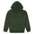 A dark green heavy blend adult hooded sweatshirt with a front pocket and drawstring hood.