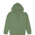 A green heavy blend adult hooded sweatshirt with a front pocket and a drawstring hood.