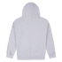 A grey heavy blend adult hooded sweatshirt, featuring a hood and long sleeves on a plain background.