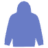 A blue heavy blend adult hooded sweatshirt featuring a spacious hood and long sleeves, displayed from the back.
