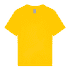A bright yellow youth t-shirt featuring a classic crew neck and short sleeves. Includes a label inside the collar.