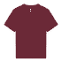 A maroon heavy cotton youth t-shirt with short sleeves and a crew neck, featuring a label inside.