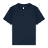 A navy blue Heavy Cotton Youth T-Shirt with short sleeves and a crew neck. It features a label at the collar.