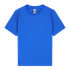 A blue heavy cotton youth t-shirt with short sleeves and a round neck. It features a label inside but no visible logos.